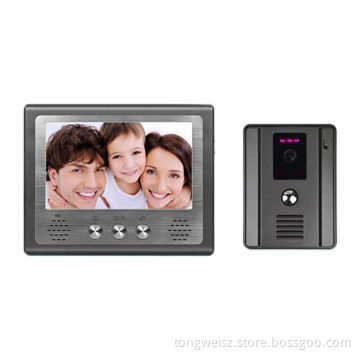 Voice-only intercom video doorphone with 7" HD screen, CMOS 700 TVL camera, with recording functionNew